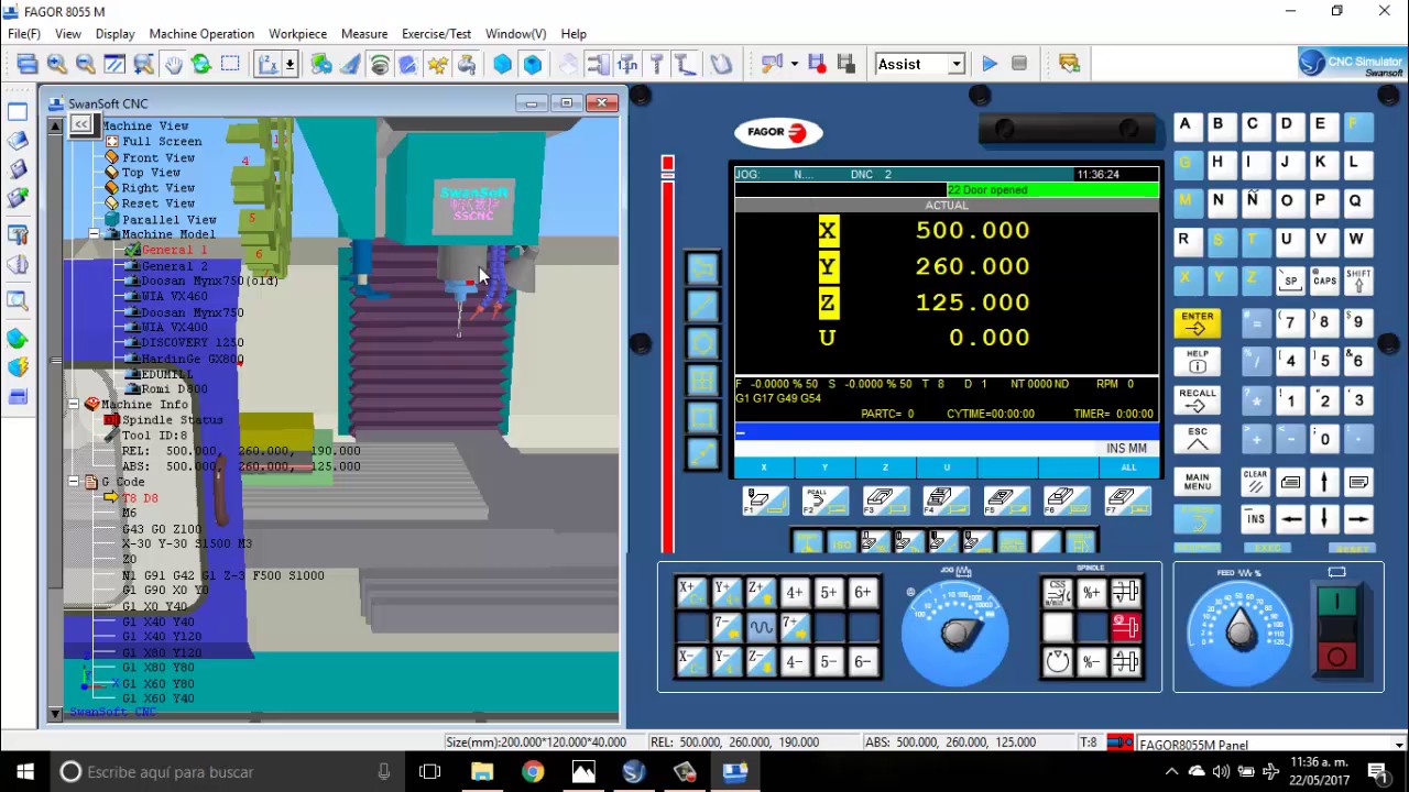 Fresa cnc Fagor 8055