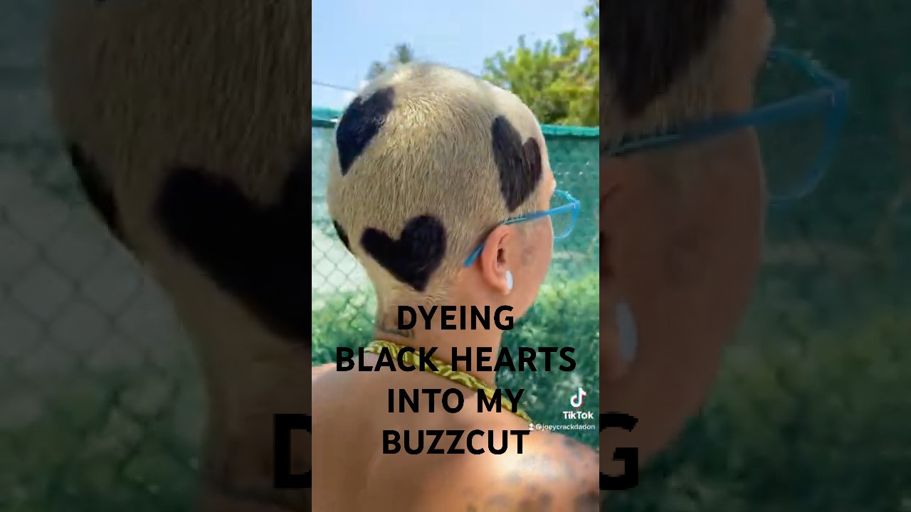 PAINTING BLACK HEARTS ON BUZZCUT #shorts #buzzcut #designs