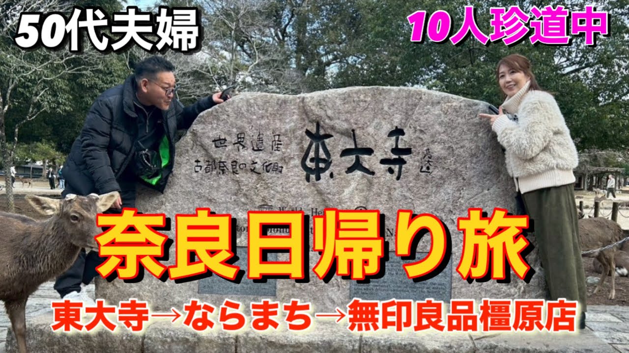 【日帰り奈良】ファミリーで元旦奈良♡大仏様の鼻の穴くぐって世界最大の無印良品に行ってきた10人の珍道中