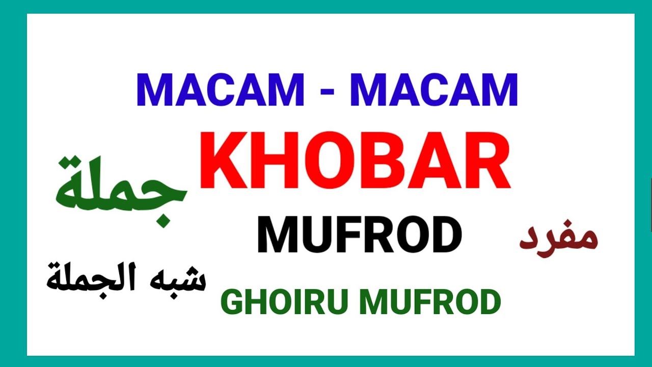 Cara mudah belajar ilmu nahwu dasar # 43 # Tentang MACAM - MACAM KHOBAR