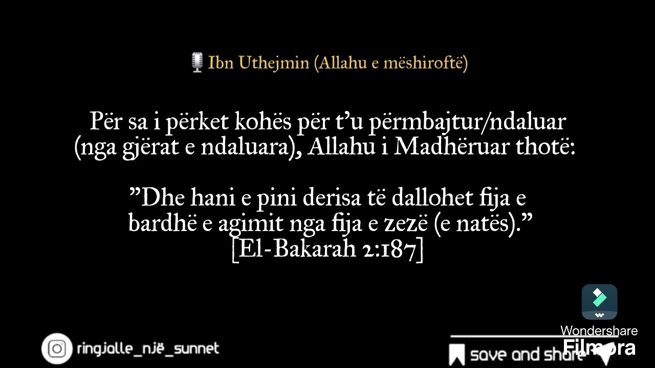 Ibn Uthejmin - Nuk duhet ti referohemi imsakut në kalendar për të ndalur ushqimin dhe pijen