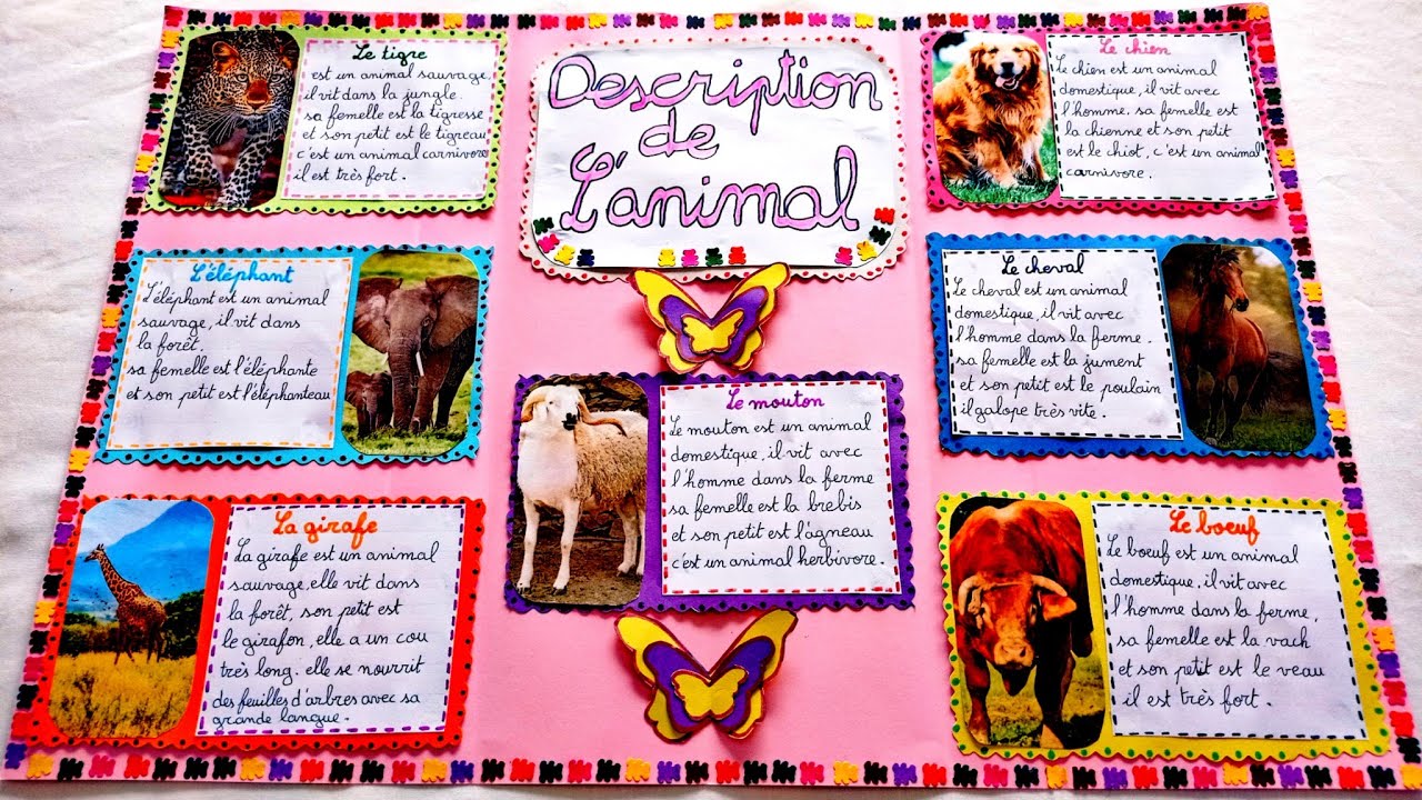 مشروع الوحدة الخامسة عالم الحيوانات بالفرنسية/description de l'animal