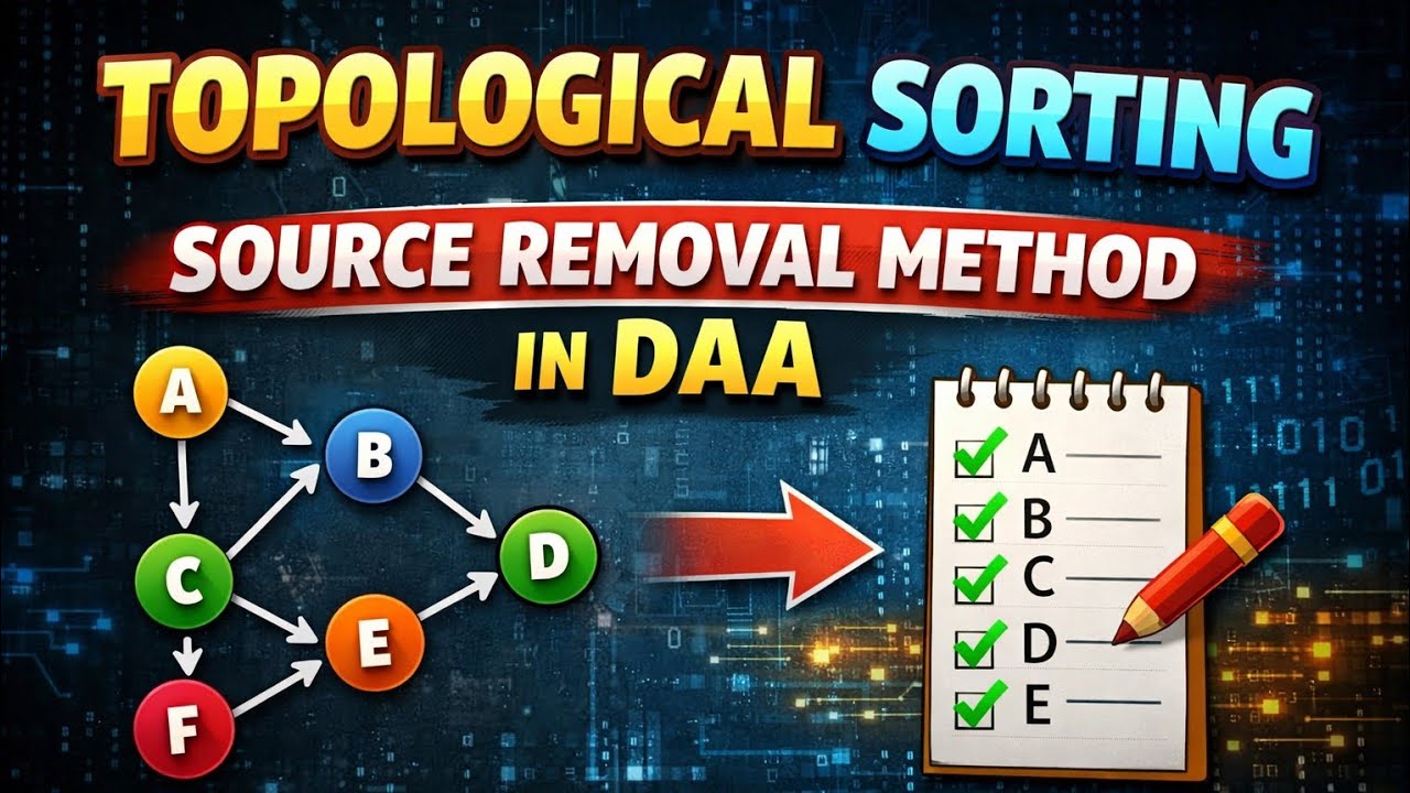 DAA - Topological Sorting ( Source Removal Method )