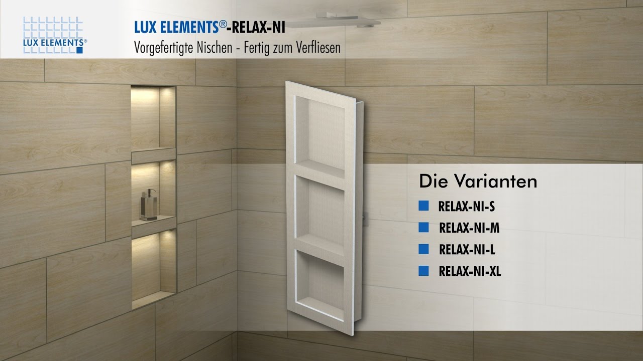 LUX ELEMENTS Montage: vorgefertigte Nischen RELAX-NI für den Einbau in eine Wand
