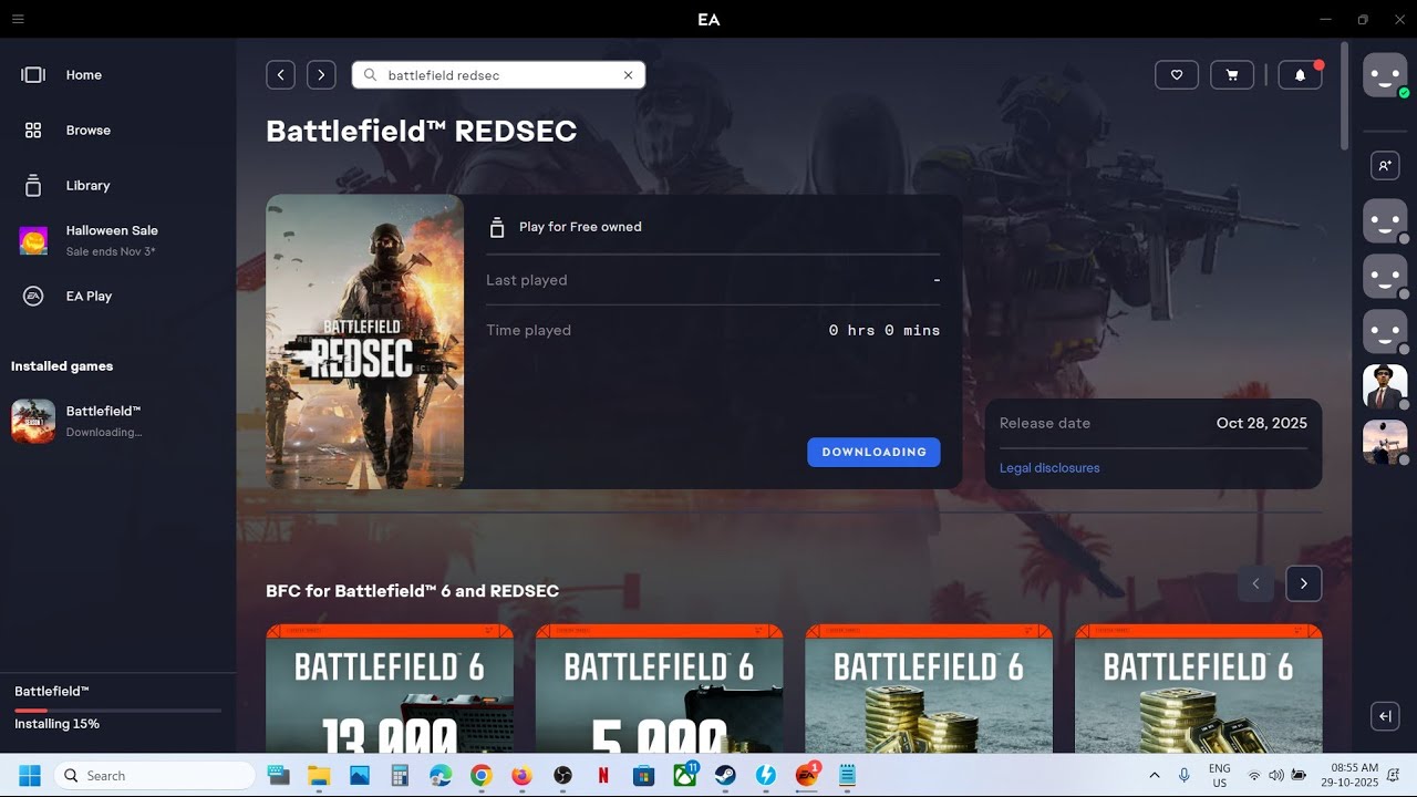 Как загрузить/установить Battlefield REDSEC в приложении EA (ПК)