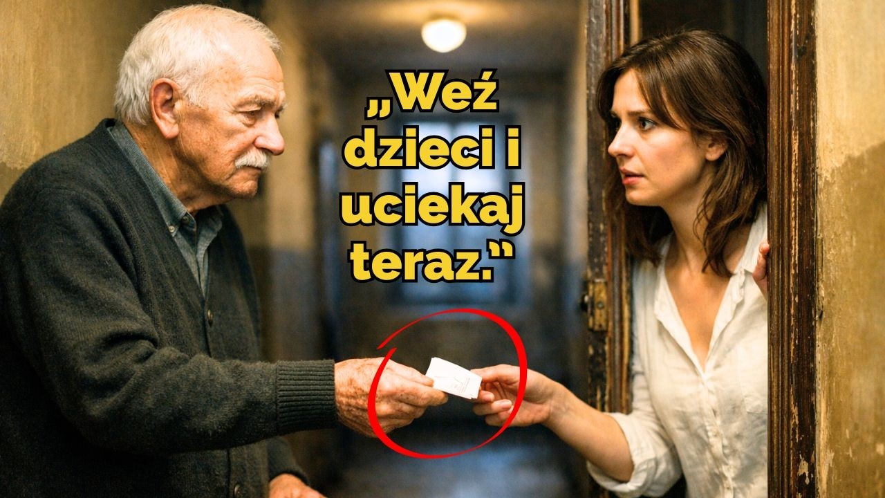 Gdy mąż wyszedł, starszy mężczyzna podał mi kartkę: „Weź dzieci i uciekaj teraz.”