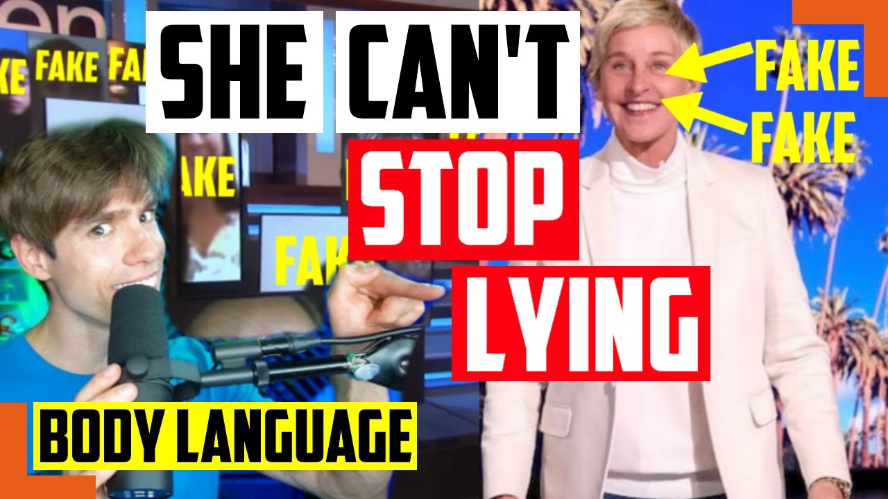 How Ellen DeGeneres Tried To Fool You That She's Not A Monster Celebrity Liar – Body Language