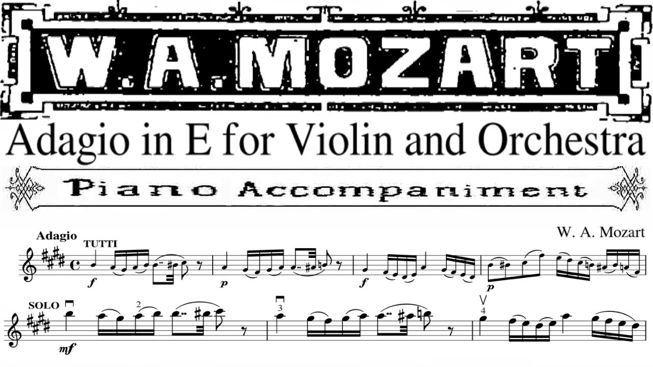 Mozart, Adagio in E Major for violín K. 261 | Piano Accompaniment