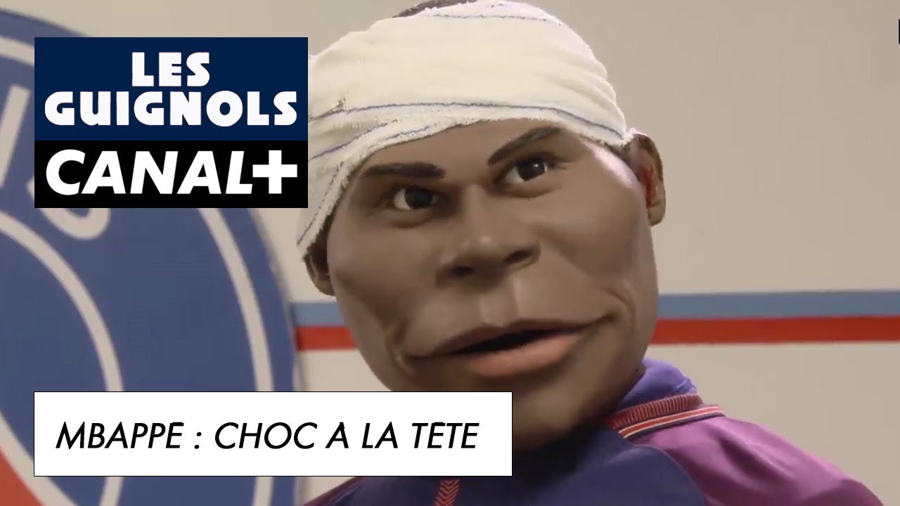 Depuis son choc &agrave; la t&ecirc;te Mbapp&eacute; s&rsquo;est transform&eacute; en Serge Aurier - Les Guignols