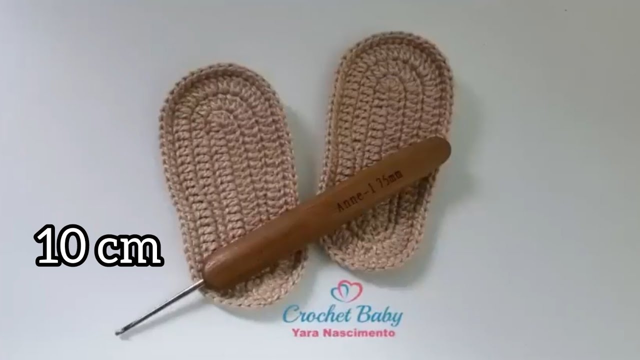 Solinha de Crochê - Tamanho 10 cm - Crochet Baby Yara Nascimento