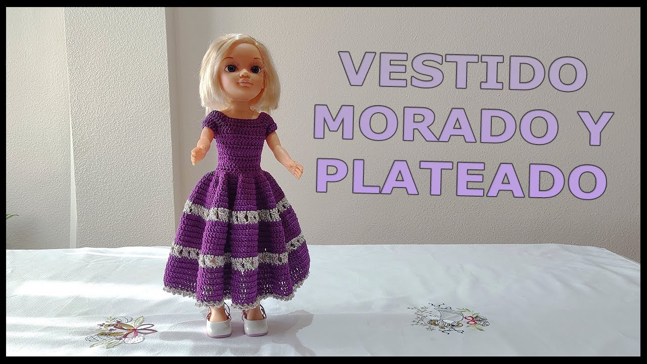 Vestido Morado y Plateado para muñeca Nancy
