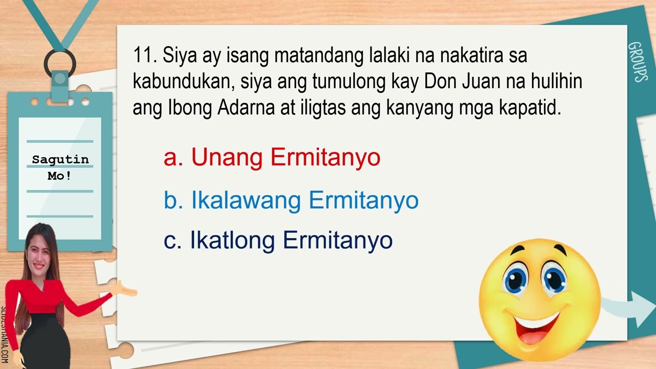 MGA TANONG NA MAY SAGOT SA IBONG ADARNA