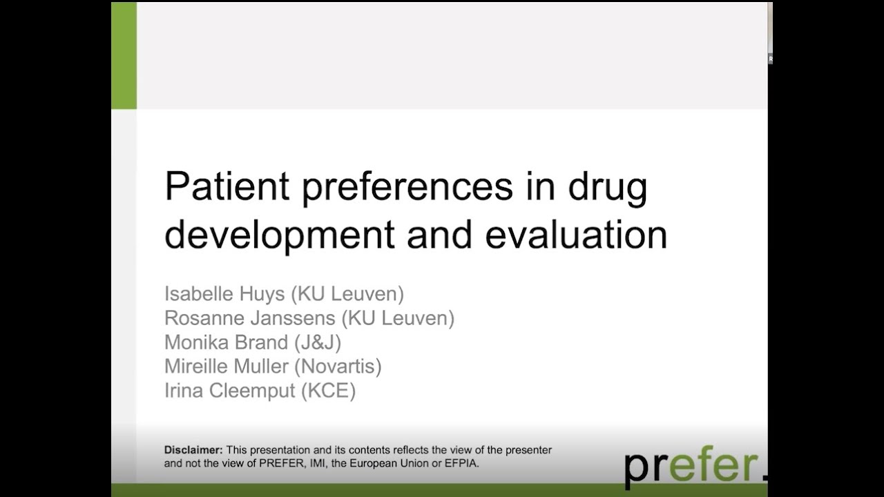 PREFER webinar on patient preferences in drug development and evaluation