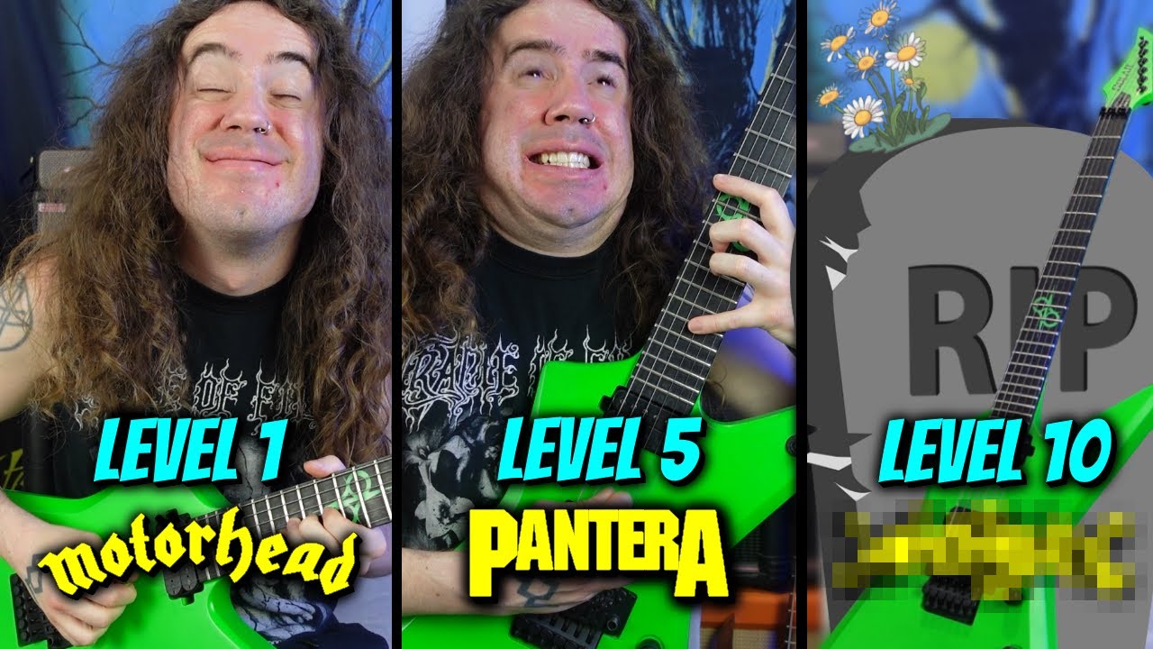 10 Levels Of Iconic METAL Solos Pt.2 (From NOOB To IMPOSSIBLE) w/ Tabs!