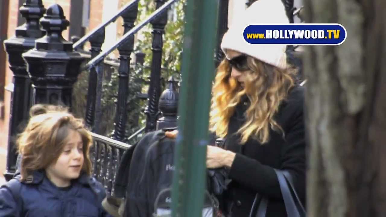 Sarah Jessica Parker Walks with Her Son
