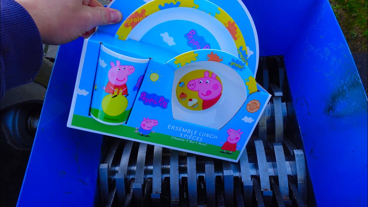 PEPPA PIG TOYS vs SHREDDER! DANGEROUS EXPERIMENT!