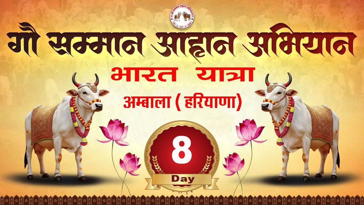 🔴 Day - 8 || अम्बाला  ( हरियाणा ) || भारत यात्रा - गौ सम्मान आहान अभियान