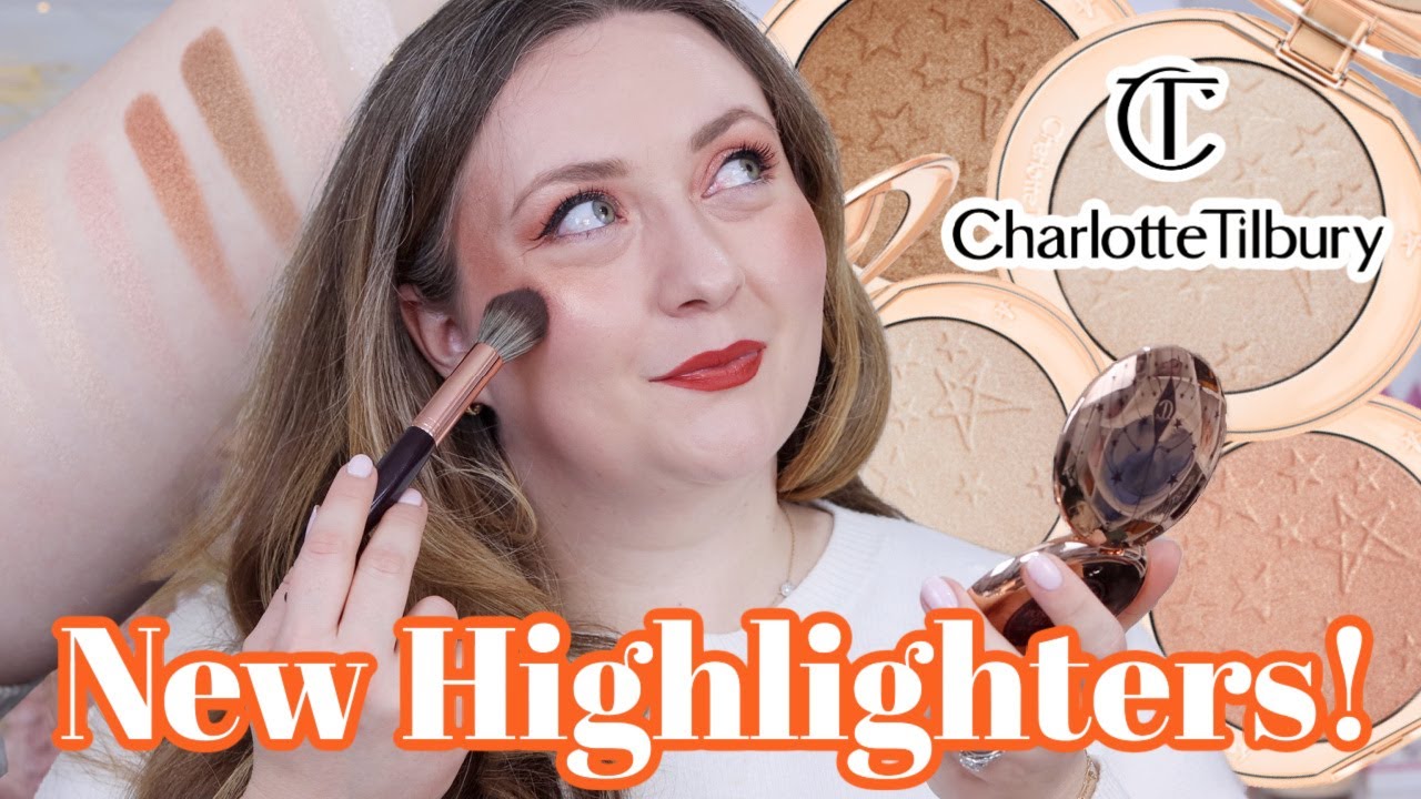 🌟Trying the NEW Charlotte Tilbury Hollywood Glow Glide Face Architect Highlighter in 5 Shades!🌟