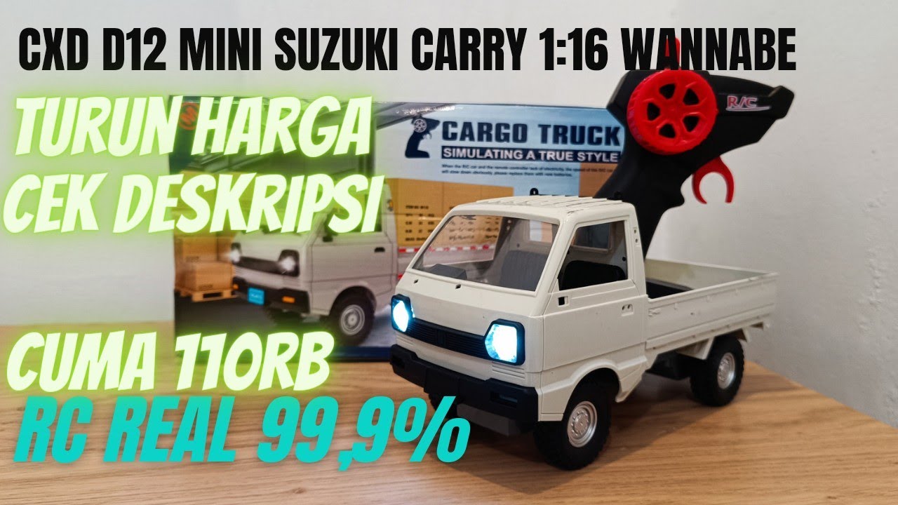 RC WPL CXD D12 Mini Wannabe Suzuki Carry Pick Up Murah Bisa Di Modif Skala 1:16 Truntung Remote D22