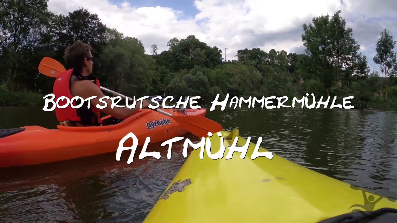 Bootsrutschen rutschen auf der Altmühl