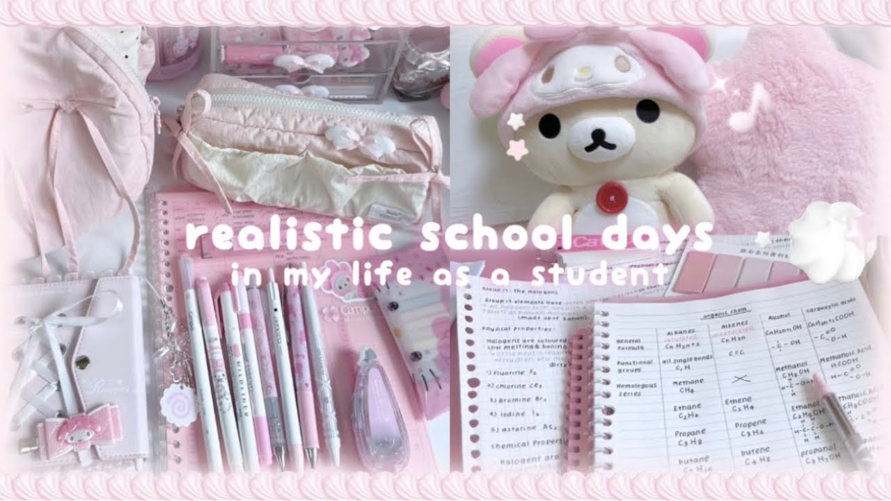 ꒰♡˚REALISTIC school days in my life : studying, productive, romanticising life, exam prep