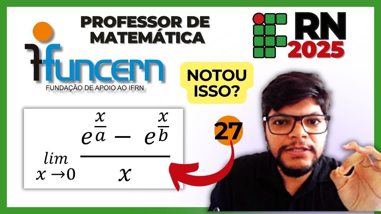Resolvendo Limite com Regra de L'Hospital | Questão IFRN 2025 | Professor de Matemática