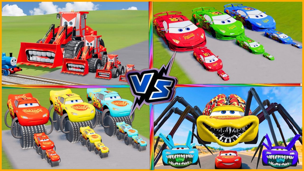 EPIC CARS BATTLE! 🏎️💥 Spider McQueen is CRAZY! 🕷️😱 Don't miss the END!
