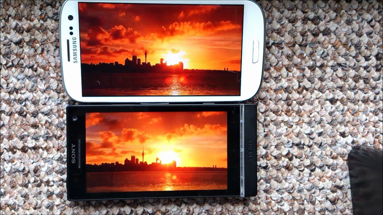 Quality comparison Super AMOLED vs BRAVIA, Galaxy S3 vs XPERIA S, Samsung vs Sony