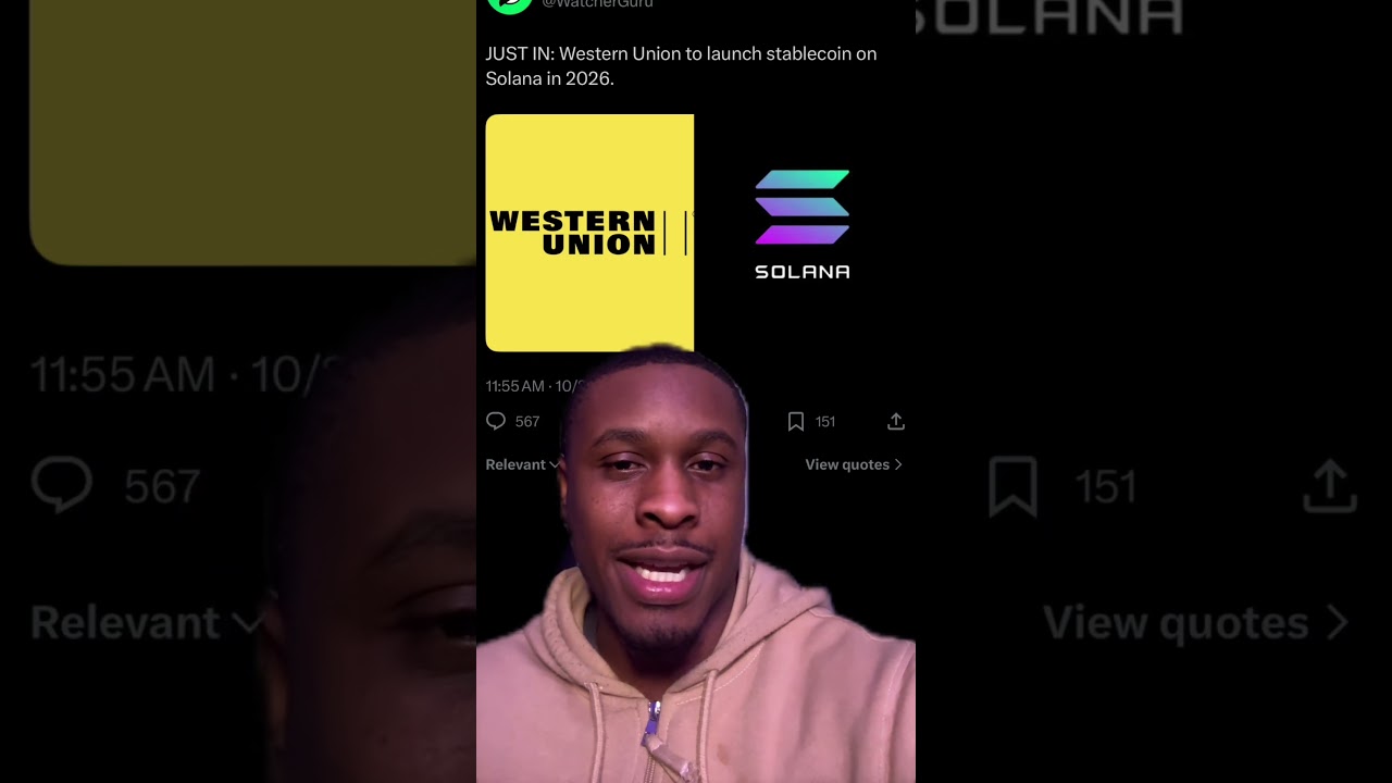 Western Union запустит стейблкоин, обеспеченный долларом, на Solana в 2026 году. #sol #crypto #al...
