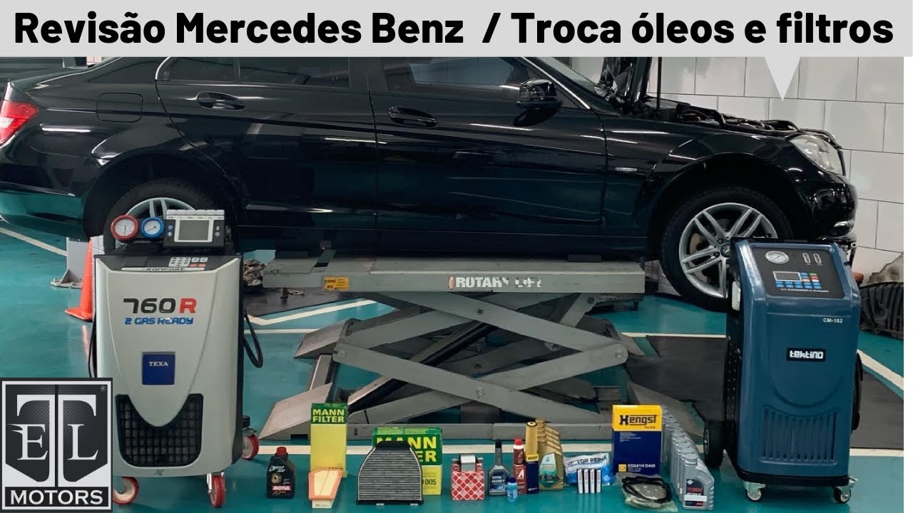 Troca óleo e filtro transmissão MB C 180 7G Tronic 722.9 / Revisão completa óleo motor e transmissão