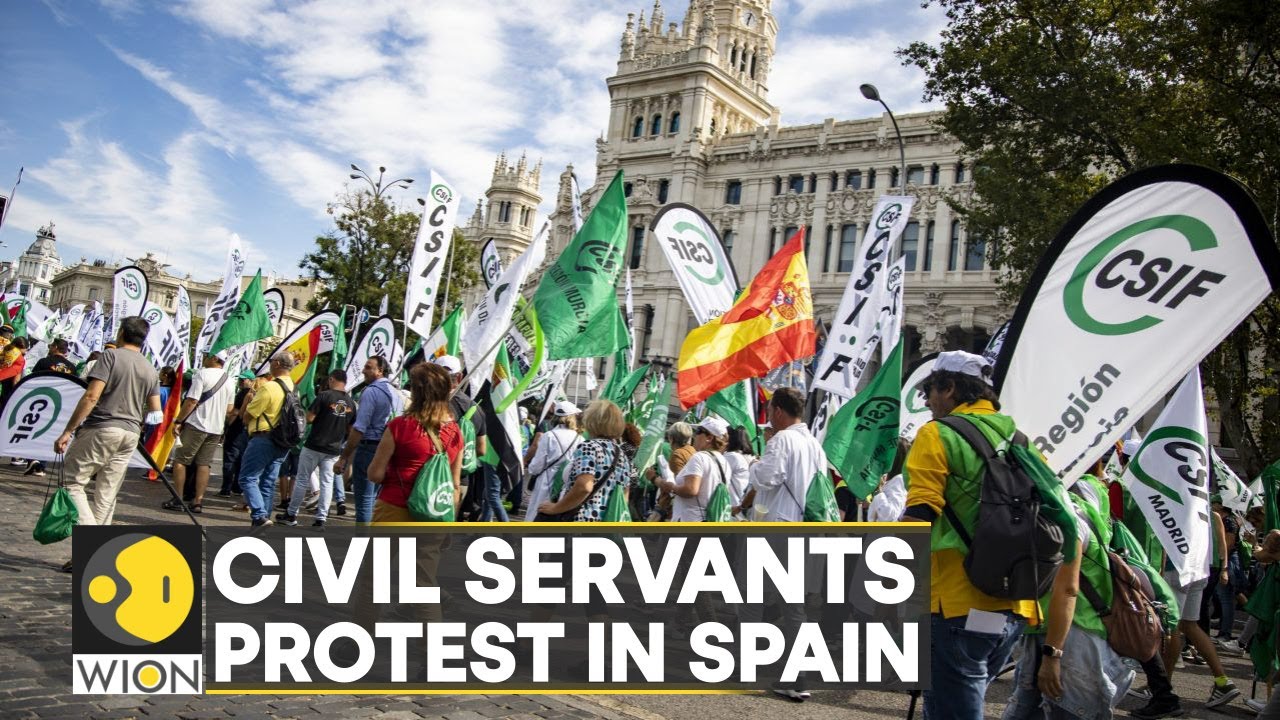 Over 10,000 civil servants take to streets in Spain over wage rise | Latest News | WION