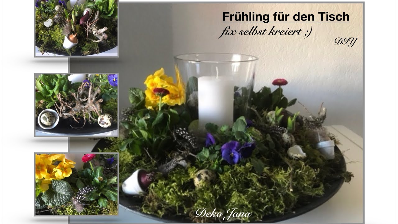 DIY: endlich Frühling 😍🌷, frühlingshafte österliche Tischdeko für drinnen oder draußen / Deko Jana