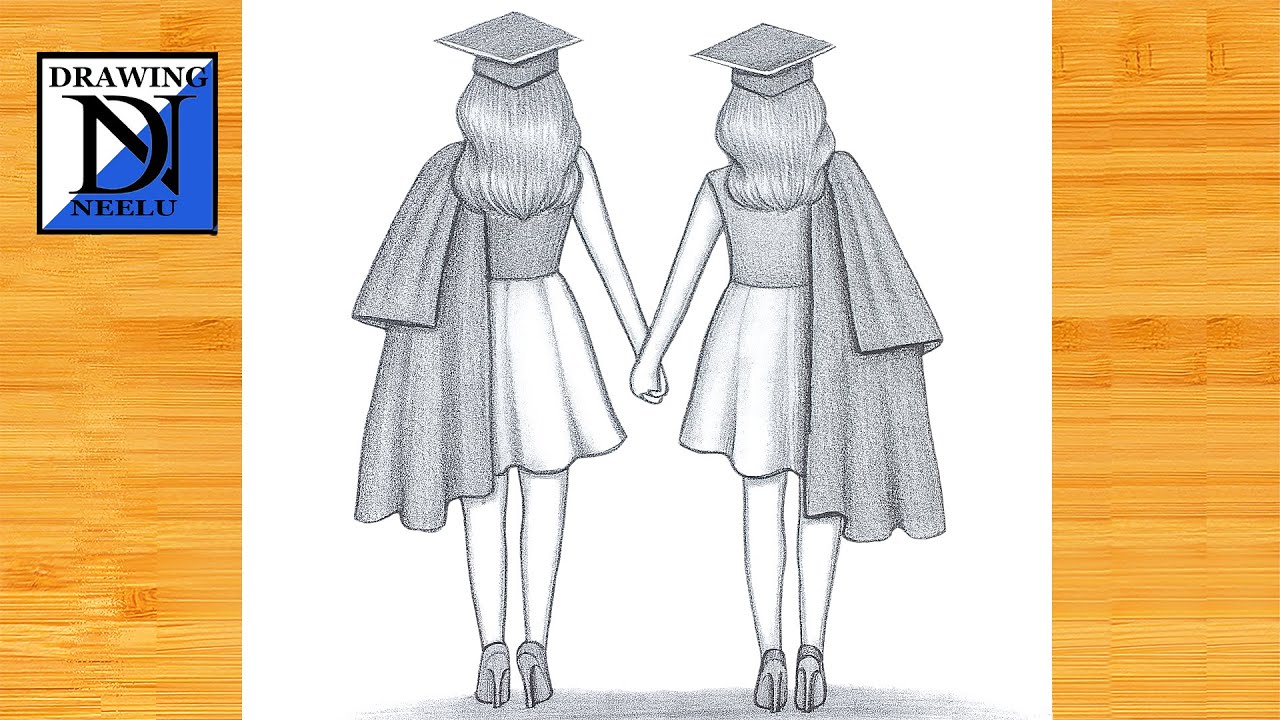 How to Draw My Best Friend’s Graduation | Pencil sketch for beginner | Student Girl drawing | BFF