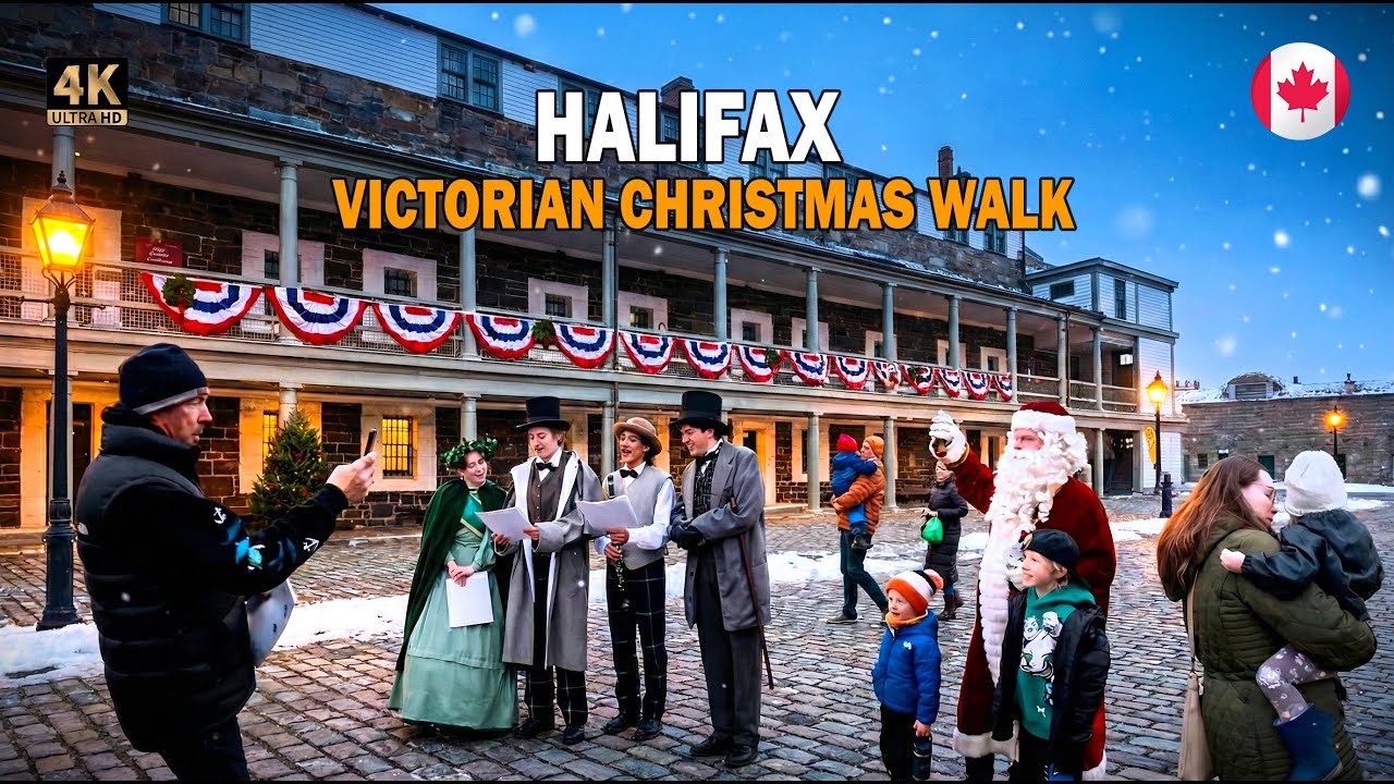 4K Walking Tour in Nova scotia 2025 | 1800s Holiday Traditions Come Alive in Halifax Canada