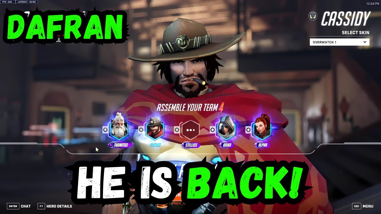 DAFRAN IS BACK ON OW2! SOJOURN + CASSIDY GAMEPLAY! SEASON 14 TOP 500!