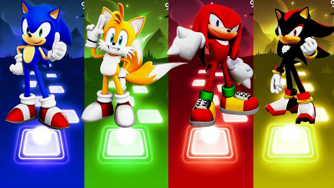 Sonic the Hedgehog 🆚 Tails 🆚 Knuckles 🆚 Shadow the Hedgehog| Tiles Hop EDM Rush