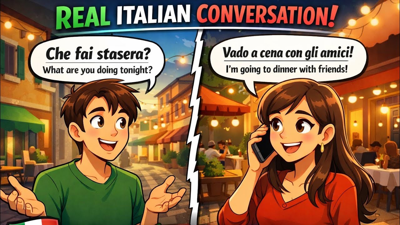 real italian conversation with english