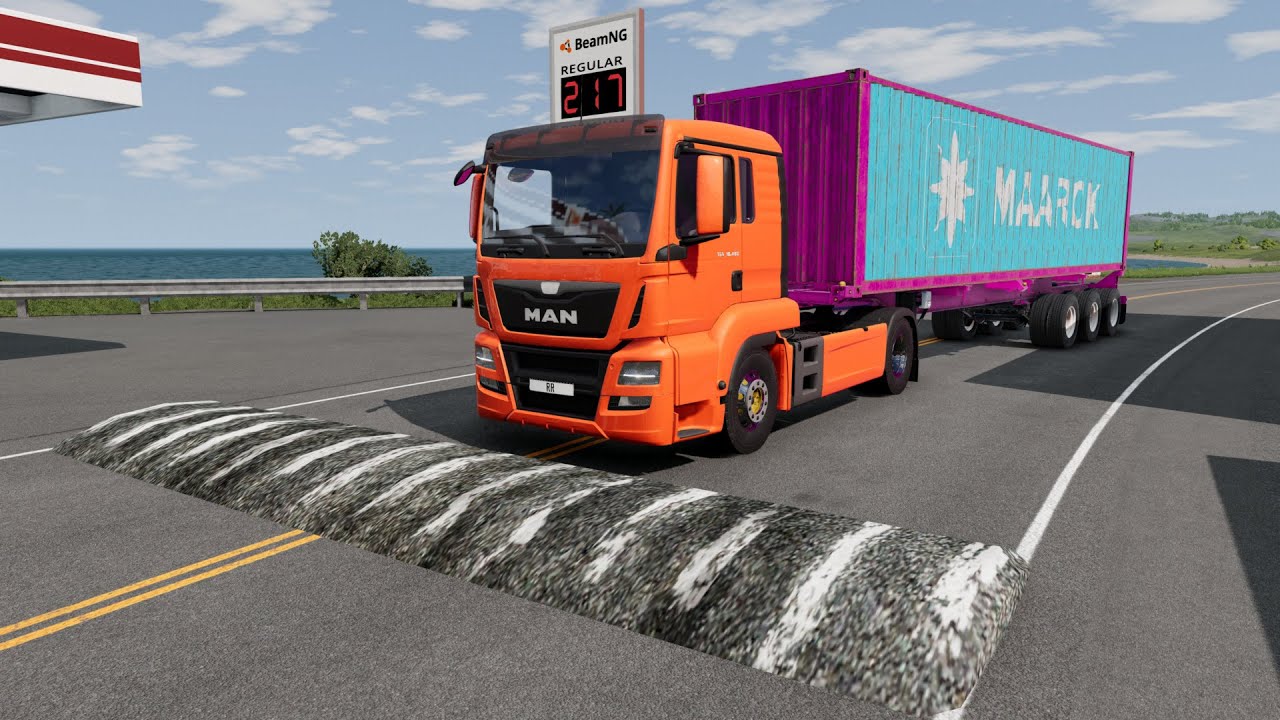 Truck vs Speedbump  -  BeamNG.Drive 🚛🚜🚚
