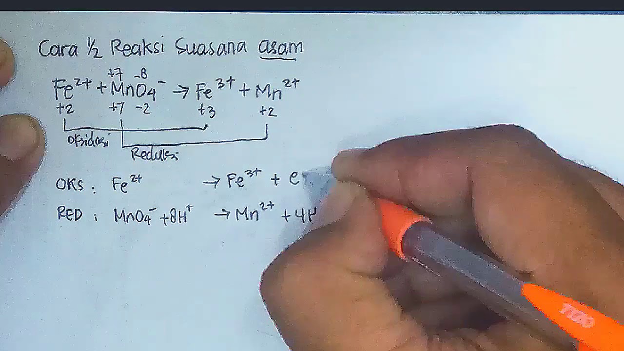 Contoh soal penyetaraan reaksi redoks cara 1/2 reaksi suasana asam