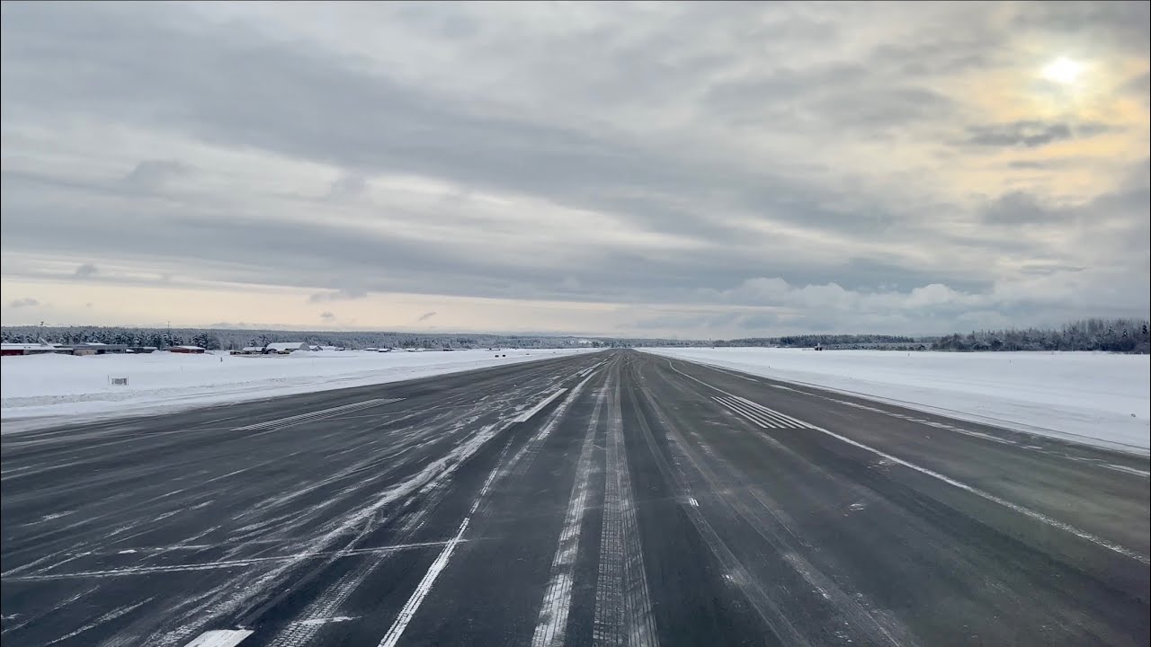 Landing at Umeå Airport. Sweden