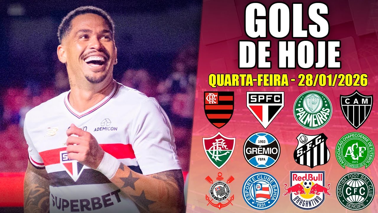 ⚽ TODOS OS GOLS DESTA QUARTA-FEIRA 28/01/2026 - GOLS DE HOJE, BRASILEIR&Atilde;O S&Eacute;RIA A