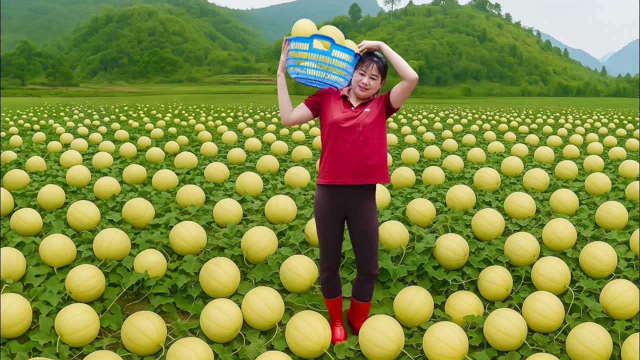Harvest White Egg Melon To Sell - The Secret Behind This Rare Fruit | Cooking at the Peaceful Farm