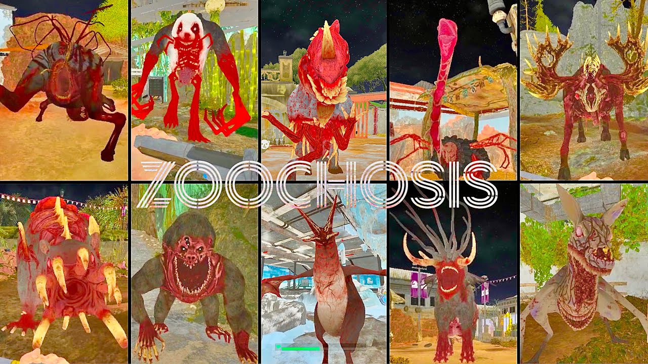 ZOOCHOSIS NEW RHINO UPDATE - All Jumpscares & Monsters in FULL BRIGHT MODE
