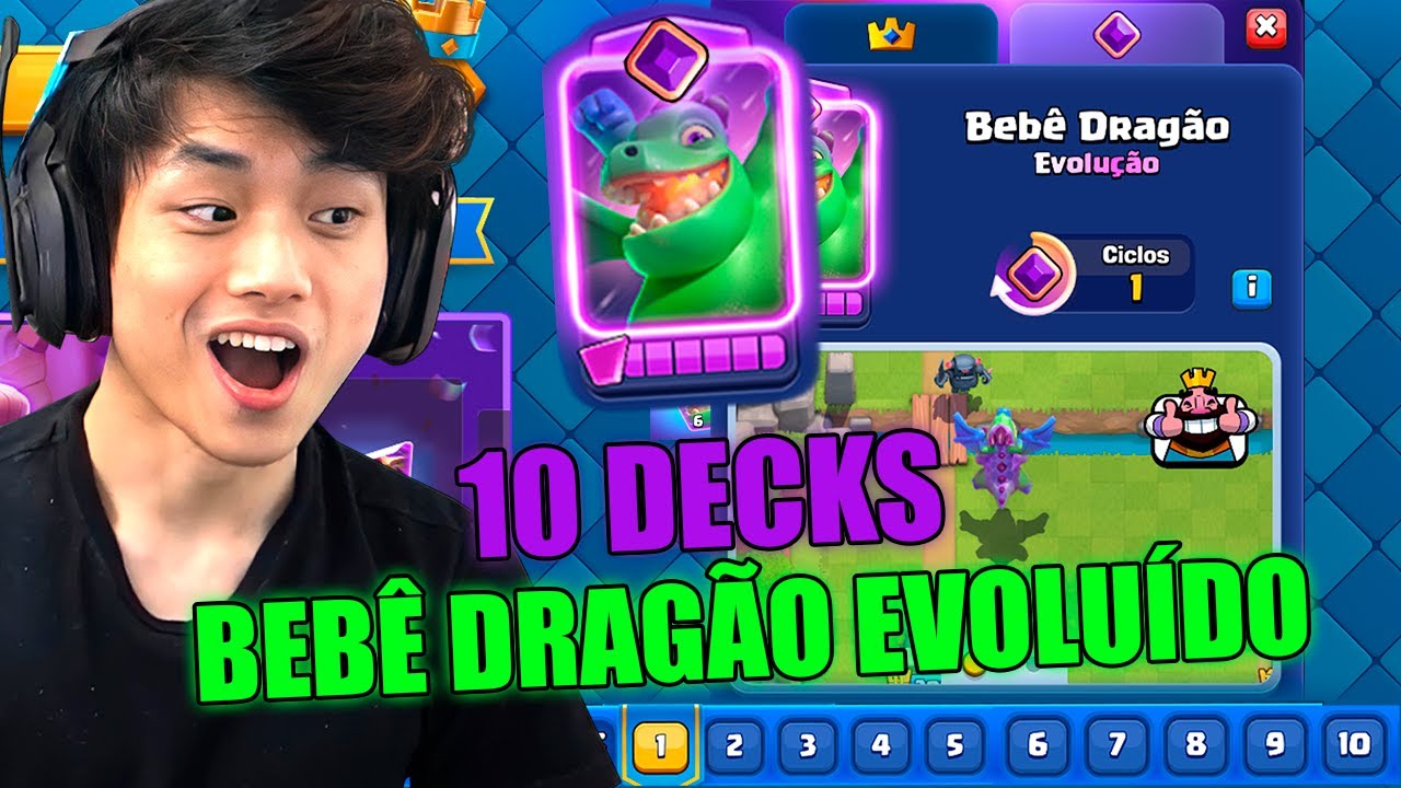 VOLTEI COM 10 DECKS POTENCIALMENTE BIZARROS DE BABY DRAGON EVOLU&Iacute;DO PRA SUBIR TROF&Eacute;US!! CLASH ROYALE