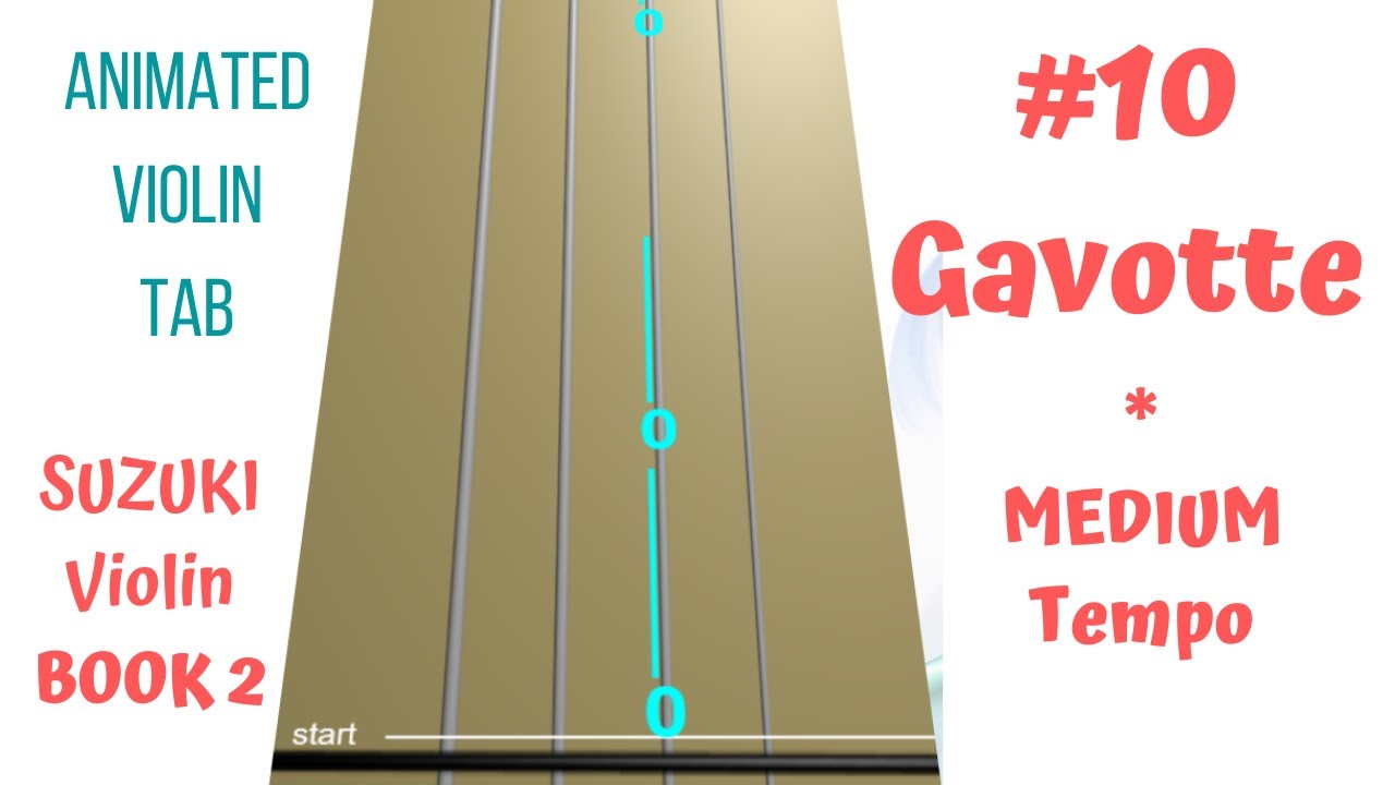 GAVOTTE 🩰 by J.B. Lully | Suzuki Violin Book 2 | Song 10 | MEDIUM tempo | LIVE Animated Violin TAB