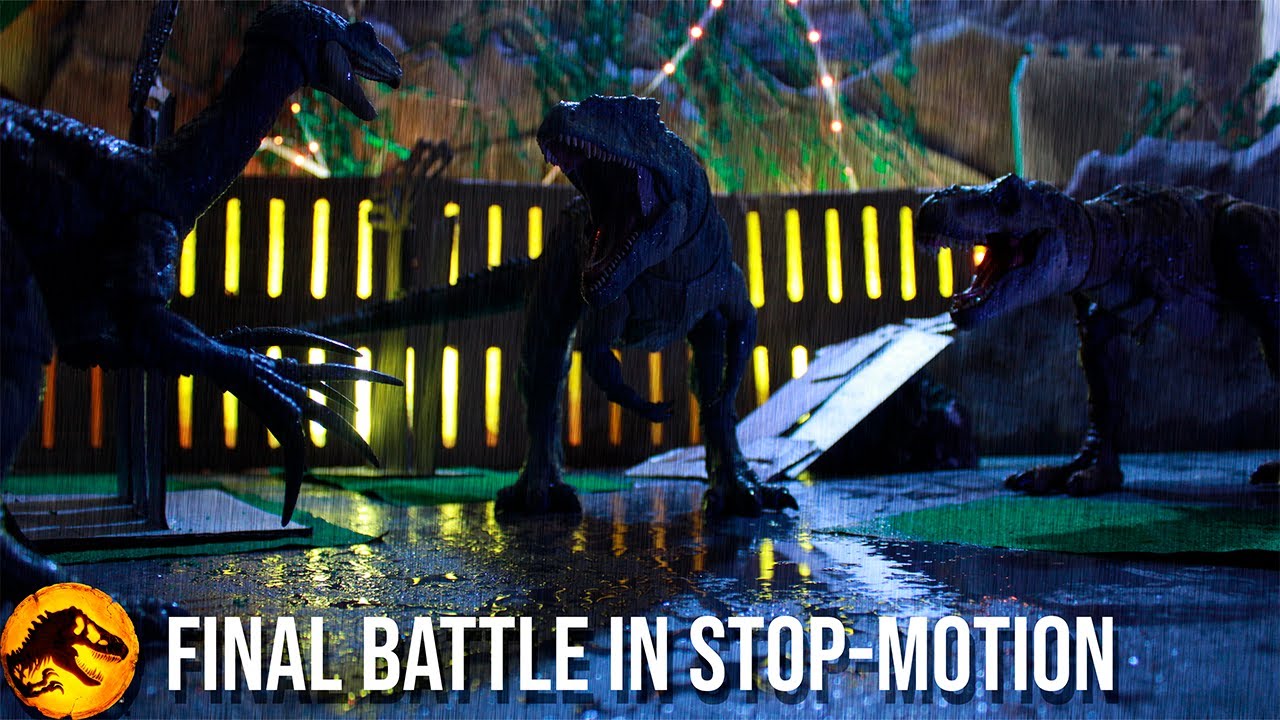 Jurassic World: Dominion | Final Battle Stop-Motion | T-Rex vs Giganotosaurus [Hammond Collection]