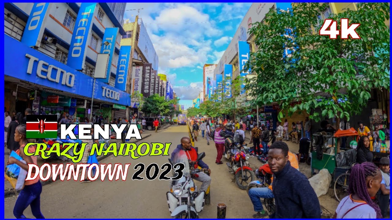 Nairobi Kenya Downtown: Walking Tour 4k