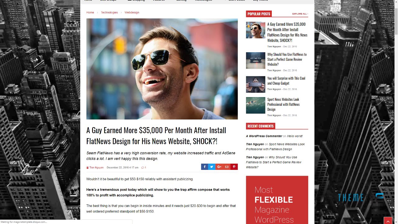 FlatNews -“ Responsive Magazine WordPress Theme      Norm Jack