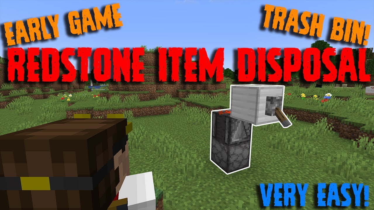 Very Easy REDSTONE ITEM DISPOSAL | TRASH CAN | Early Game | Minecraft Tutorial