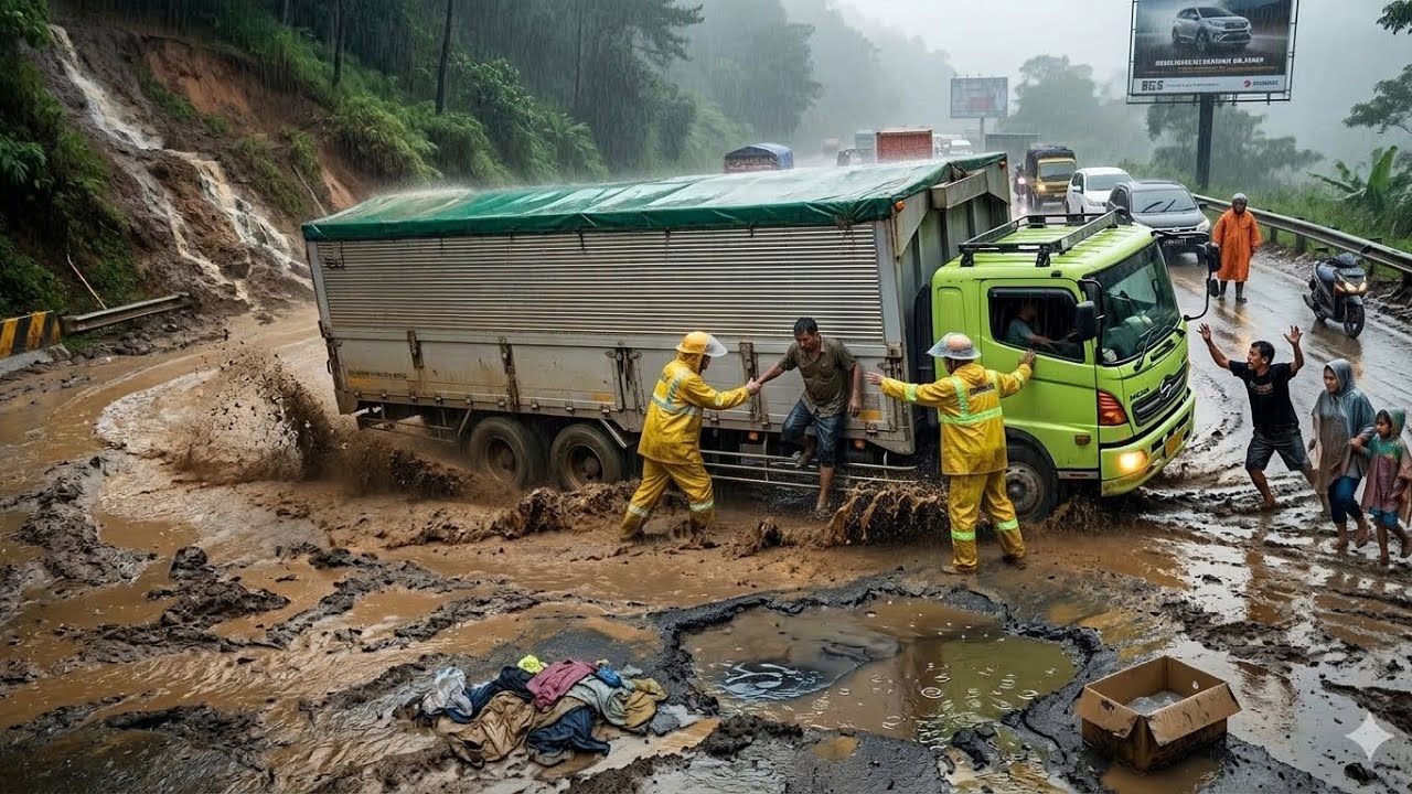FULL DRAMA! Perjuangan Sopir Truk Taklukan Tanjakan Maut Paling Berbahaya